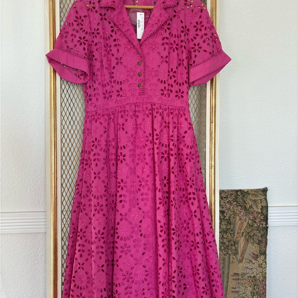 J.Crew Pink Eyelet Shirt Dress – Size 10